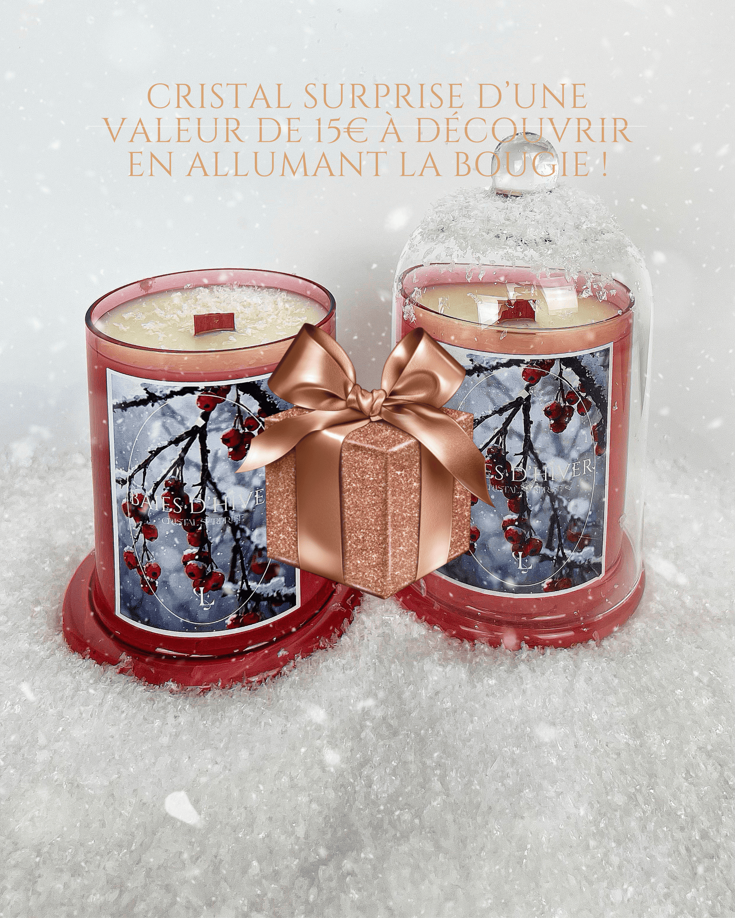 Bougie Baies d'Hiver | Cristal surprise | Collection de Noël