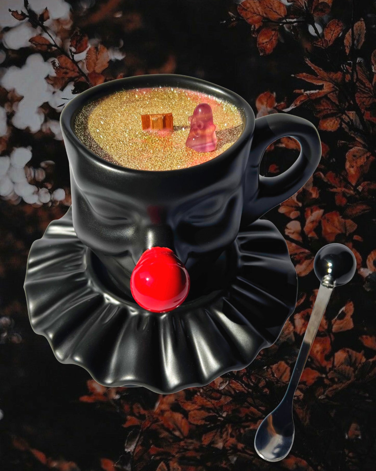 Bougie Clown noir | Cookie au chocolat | Collection Halloween