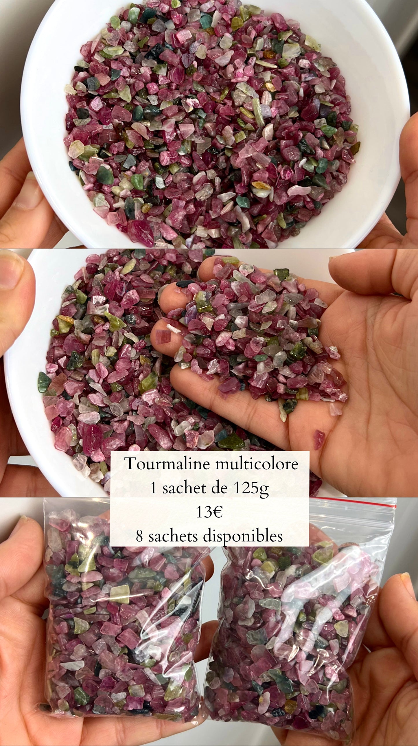 Chips de Tourmaline multicolore
