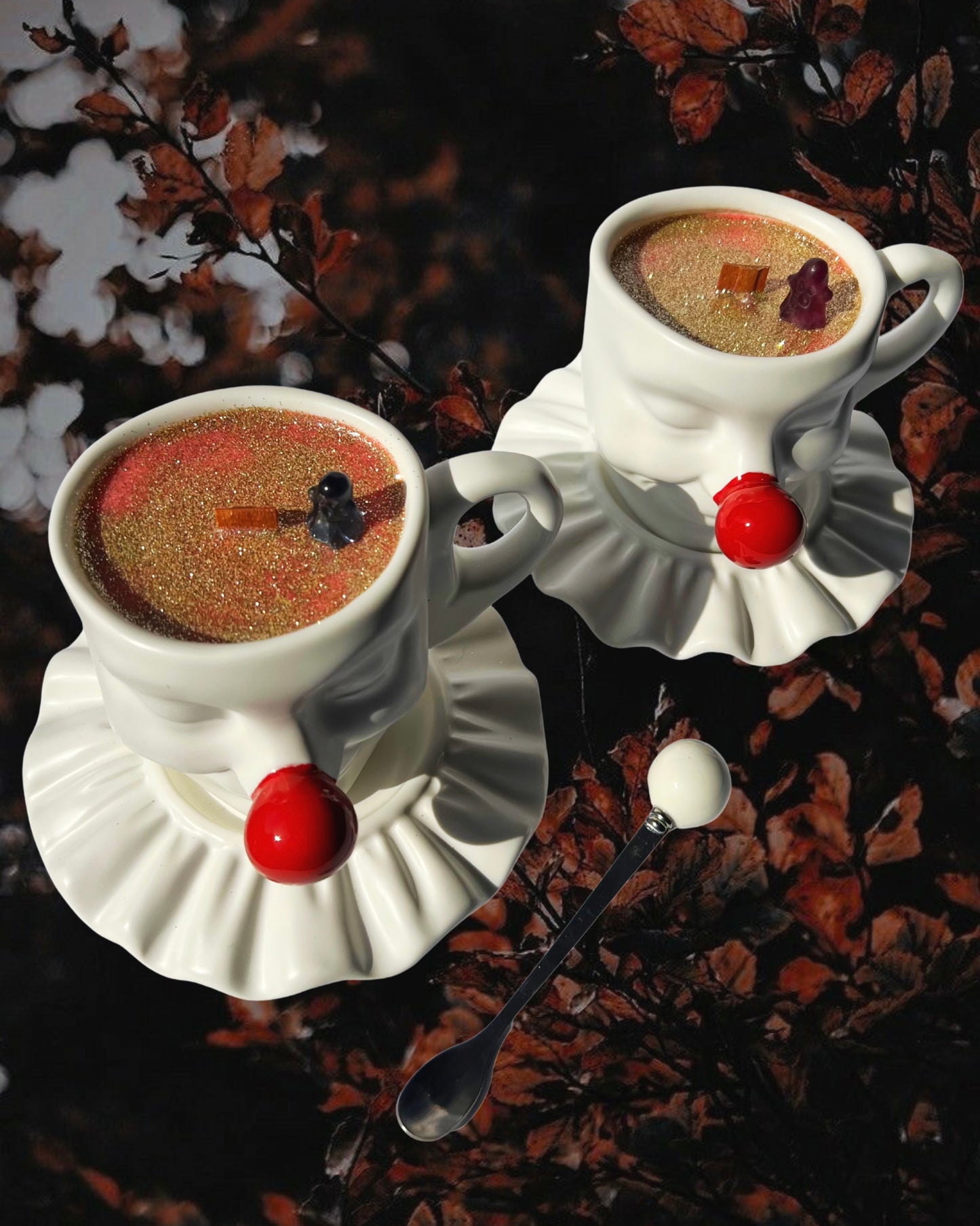 Bougie Clown blanc | Confiture de prune | Collection Halloween