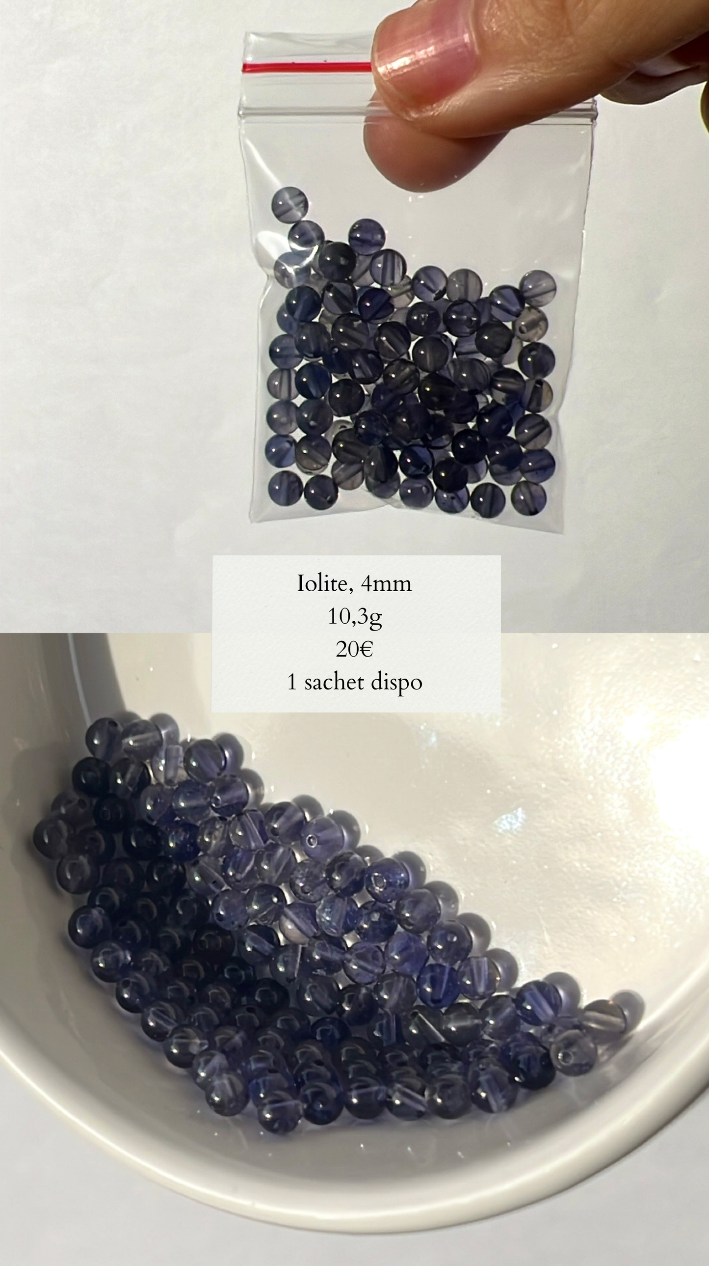 Perles Iolite 4mm