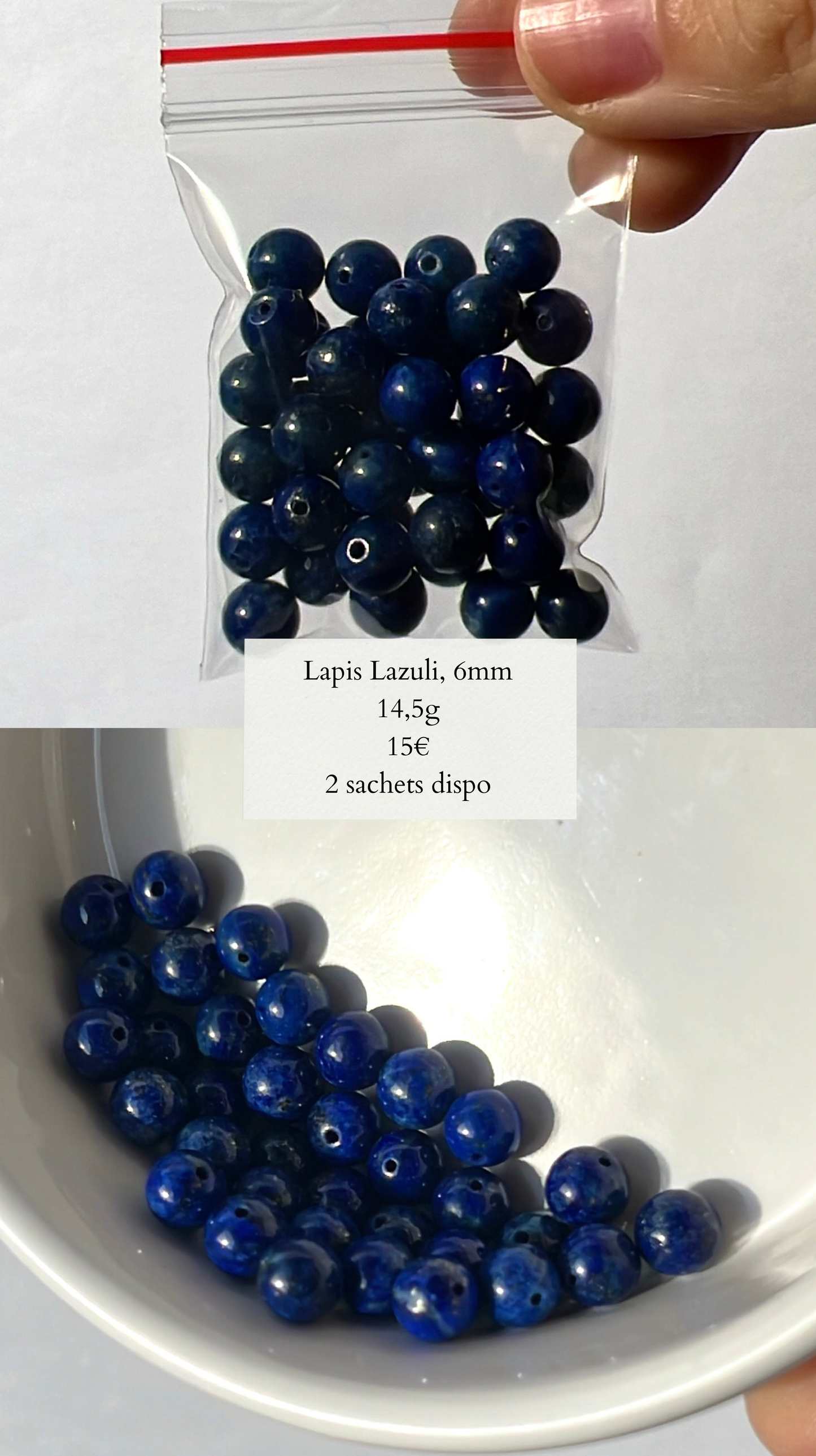 Perles Lapis Lazuli 6mm