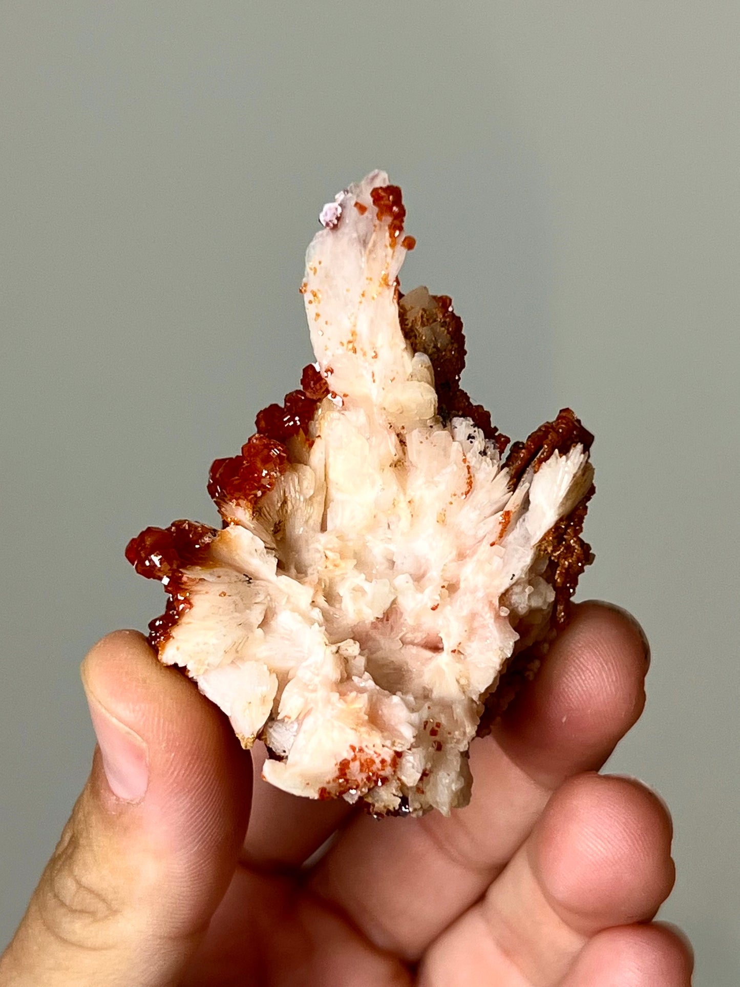 Vanadinite sur Baryte brute 2