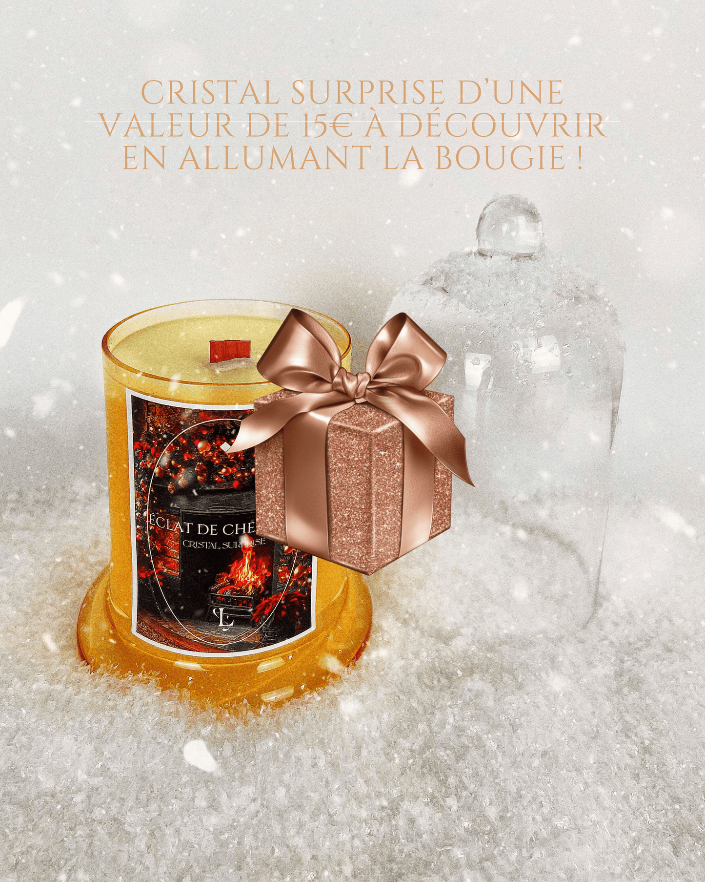 Bougie Éclat de cheminée | Cristal surprise | Collection de Noël