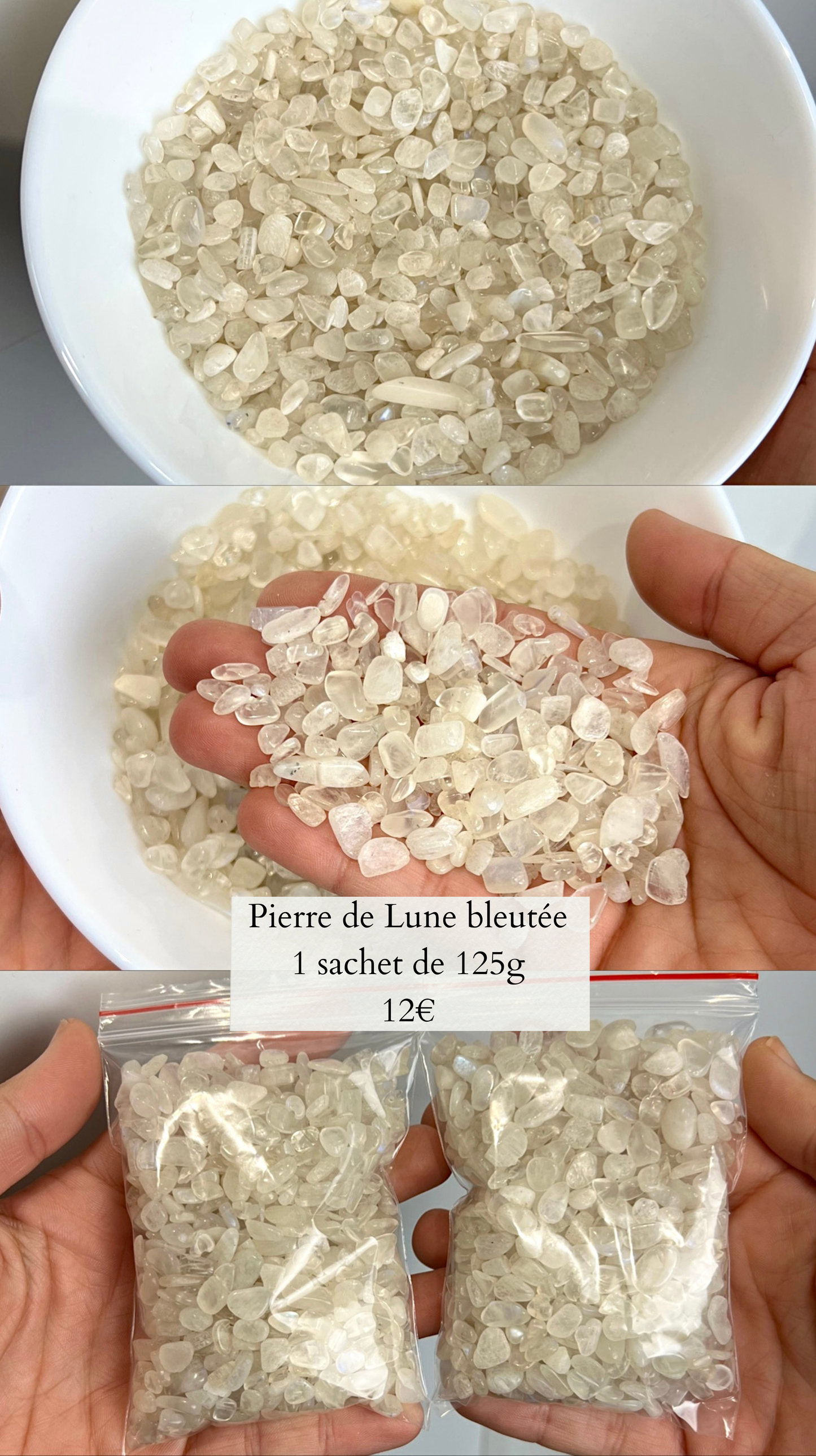 Chips de Pierre de Lune bleutée