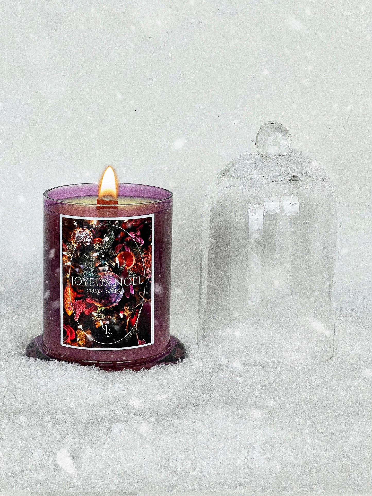 Bougie Joyeux Noël | Cristal surprise | Collection de Noël