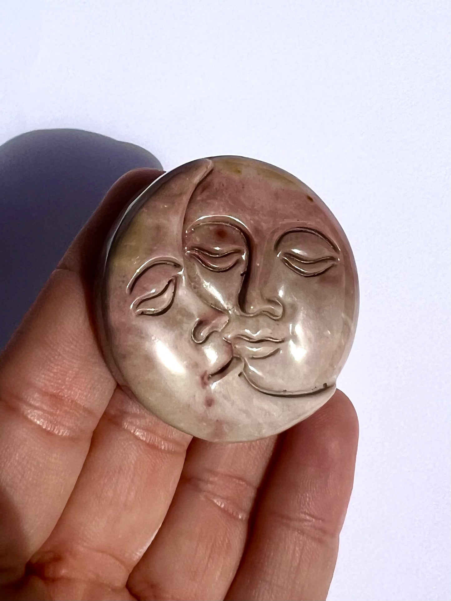 Sculpture Lune et Soleil en Agate Alashan 1