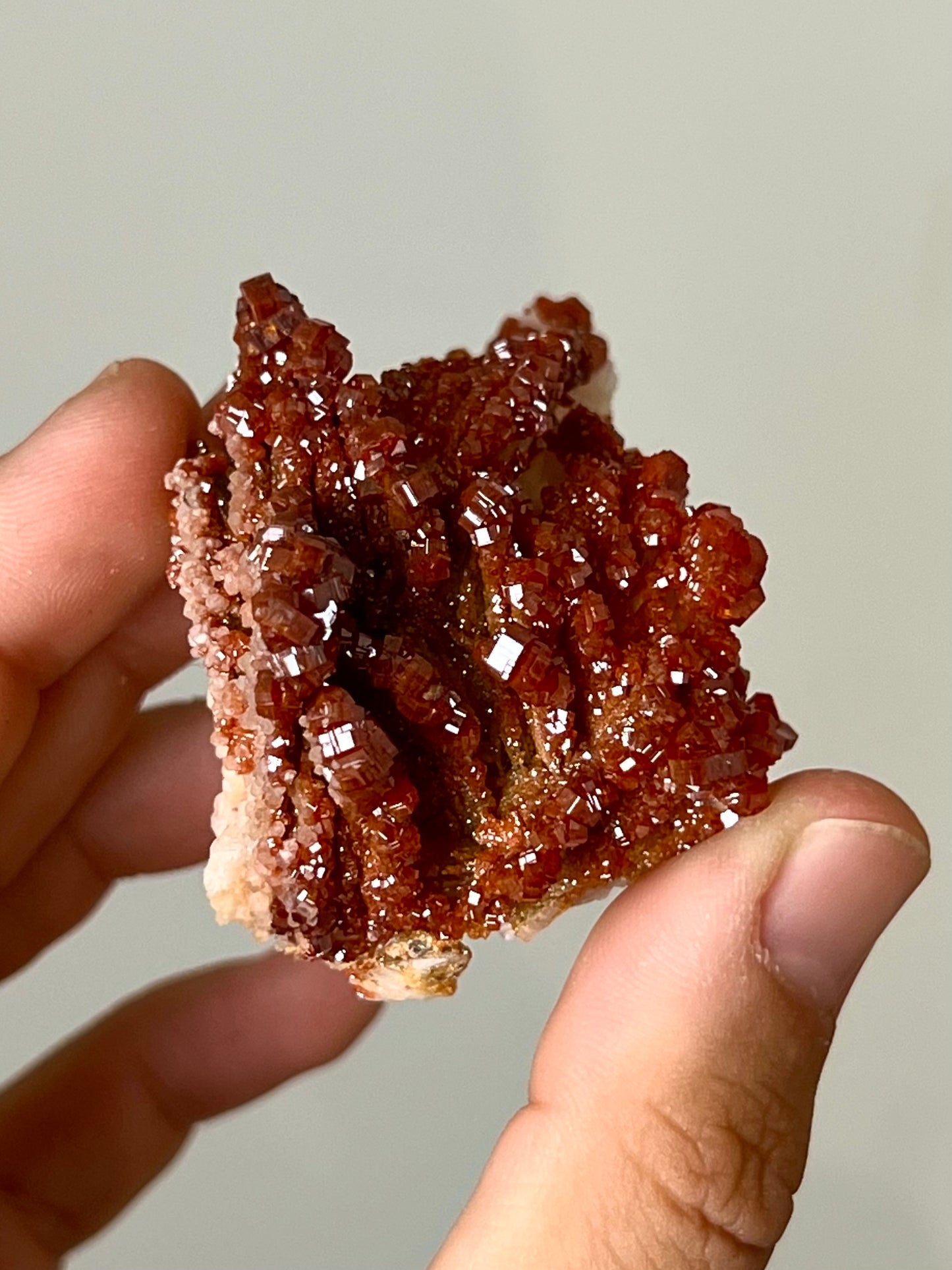 Vanadinite sur Baryte brute 2