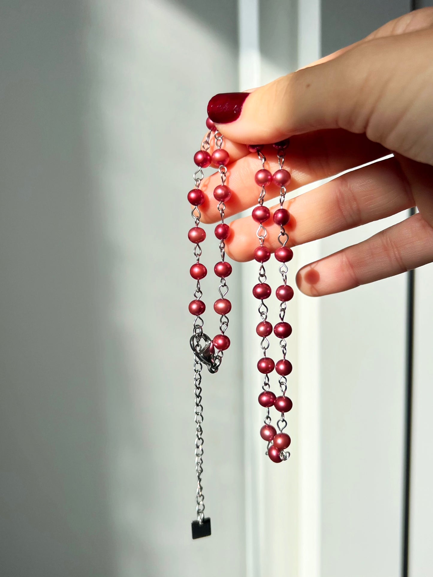 Collier Sirène rose cerise