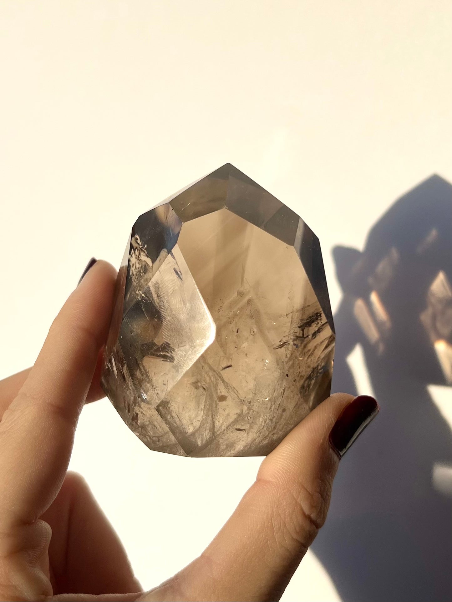 Forme libre facettée Quartz fumé 3