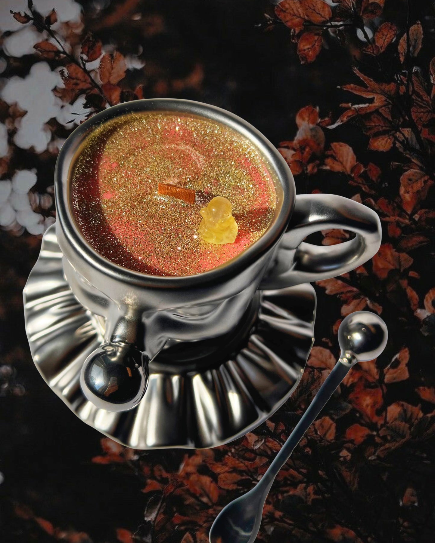 Bougie Clown argenté | Cannelle & Orange | Collection Halloween