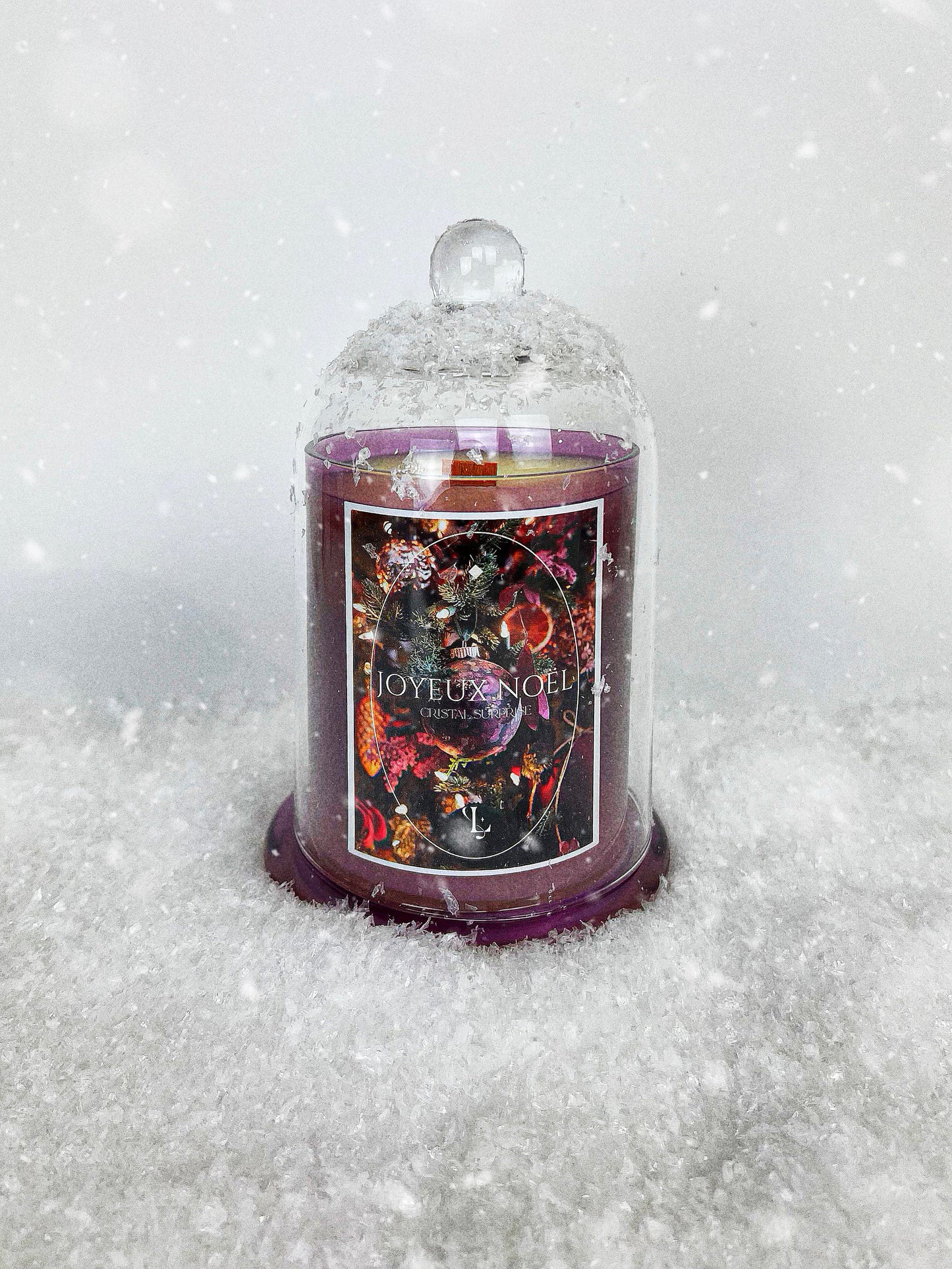 Bougie Joyeux Noël | Cristal surprise | Collection de Noël