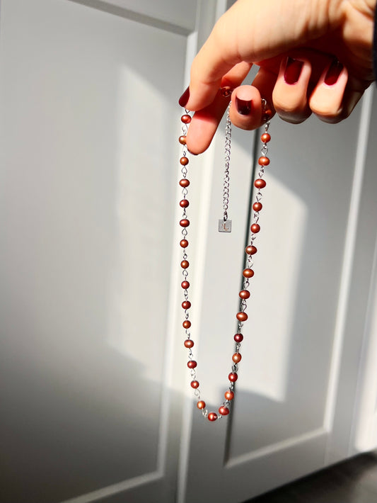 Collier Sirène marron caramel