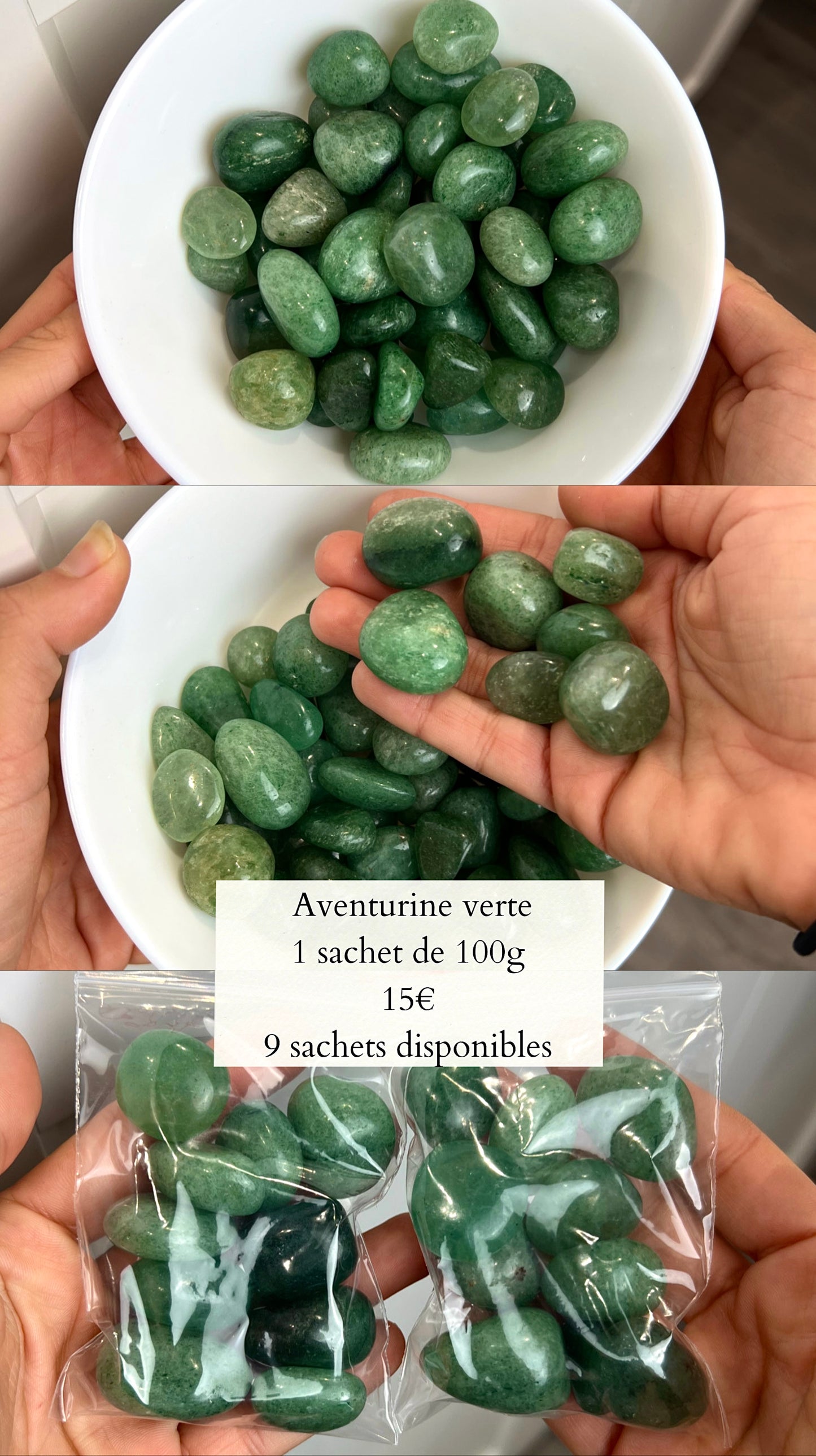 Pierre roulée Aventurine verte