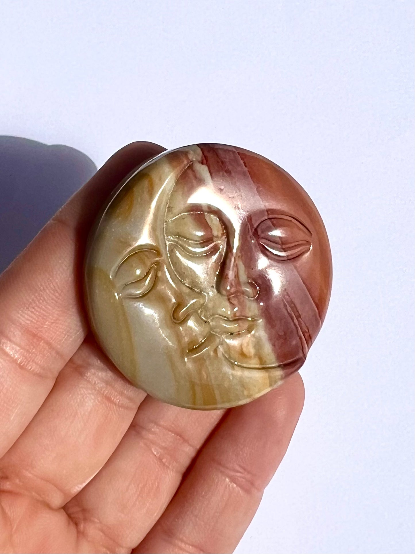 Sculpture Lune et Soleil en Agate Alashan 3