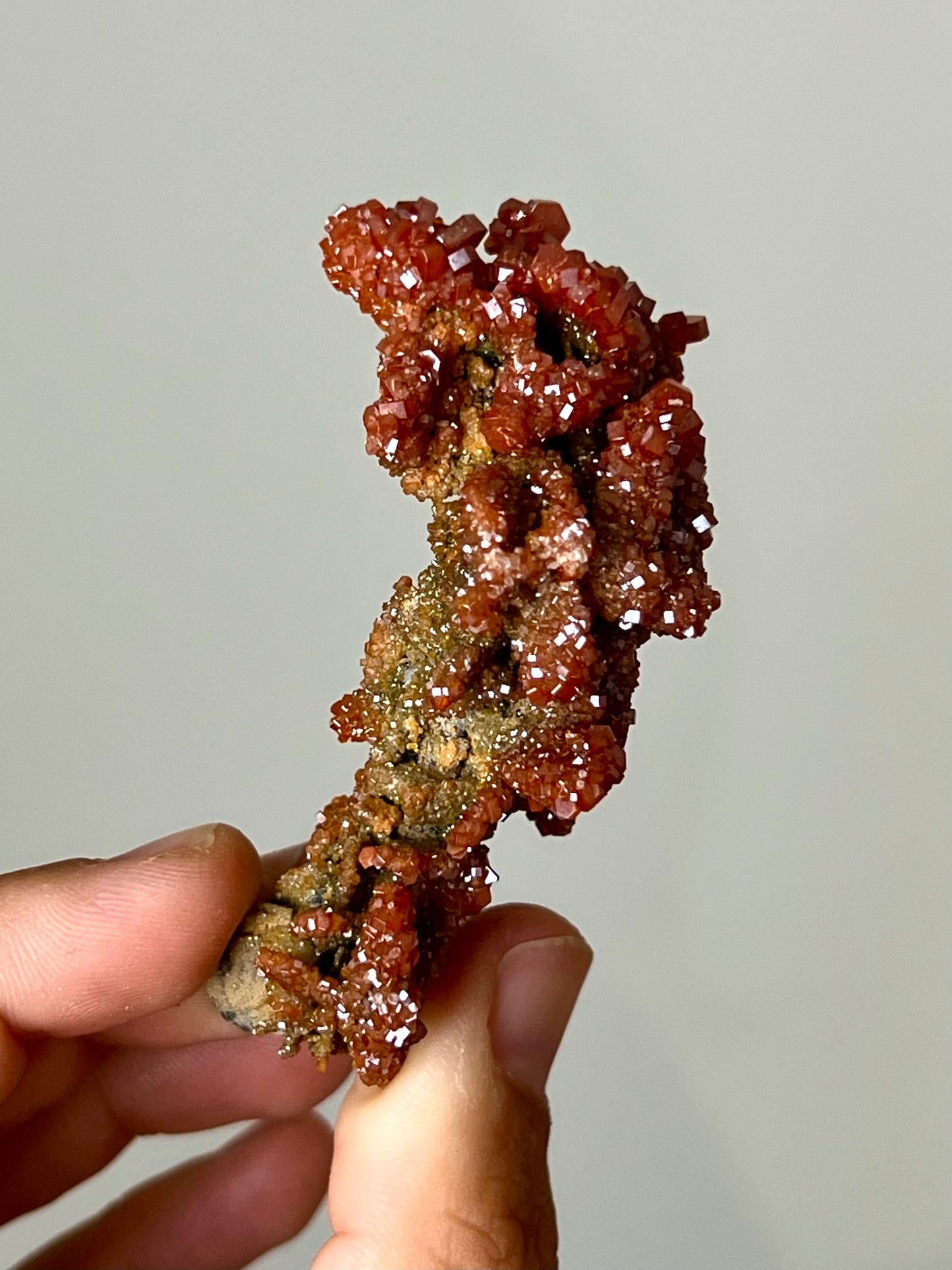 Vanadinite sur Baryte brute 3