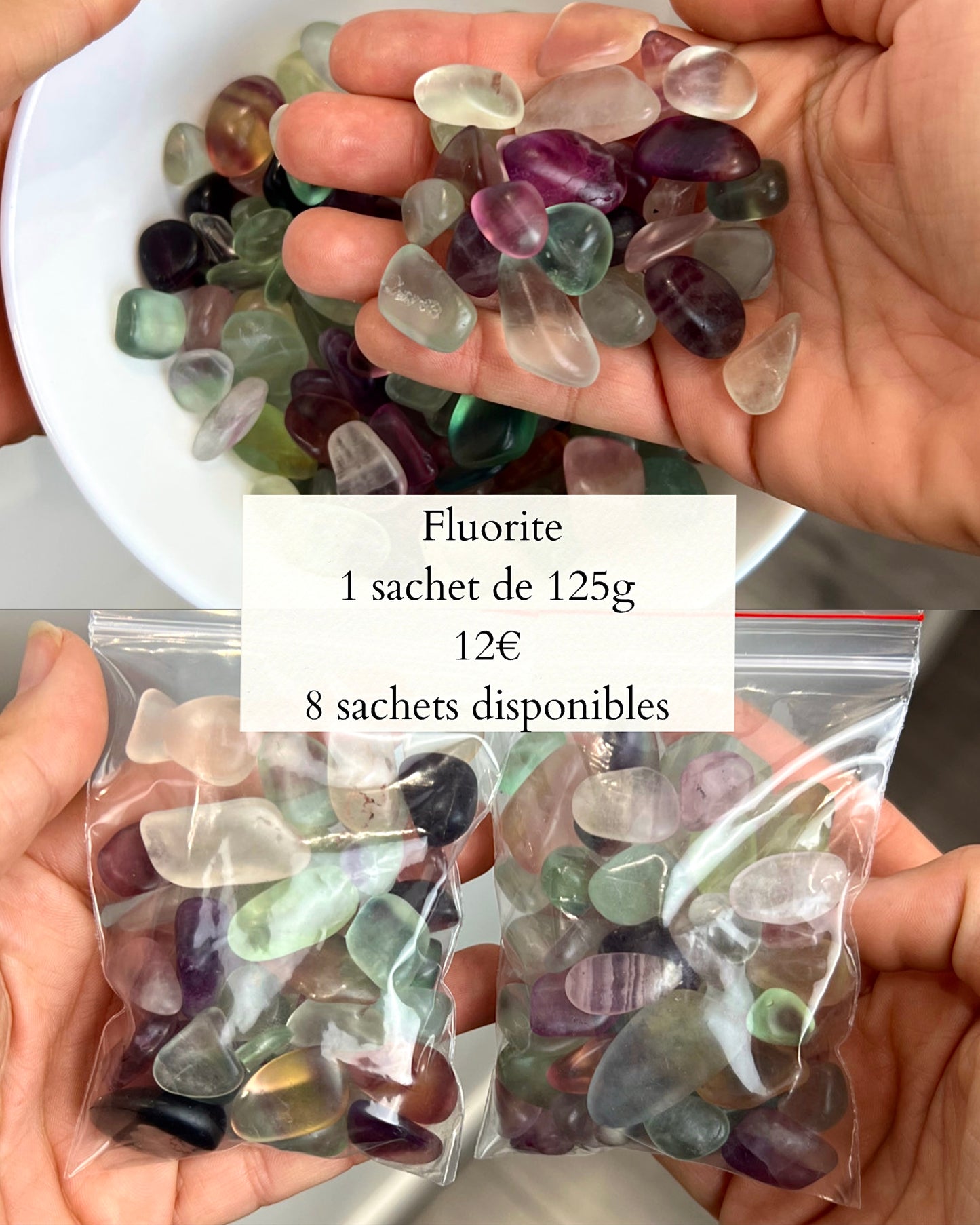 Chips / Pierre roulées de Fluorite multicolore