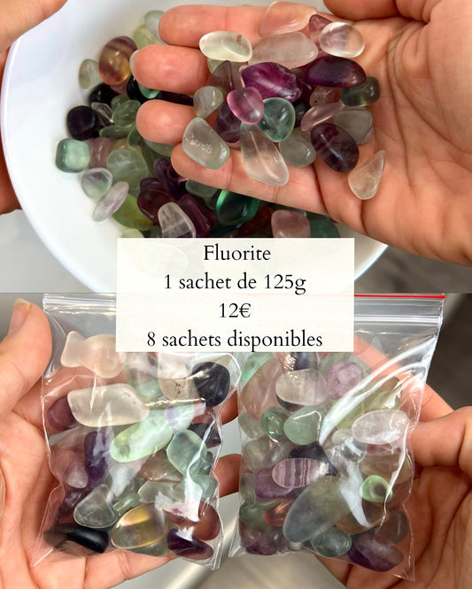 Chips / Pierre roulées de Fluorite multicolore