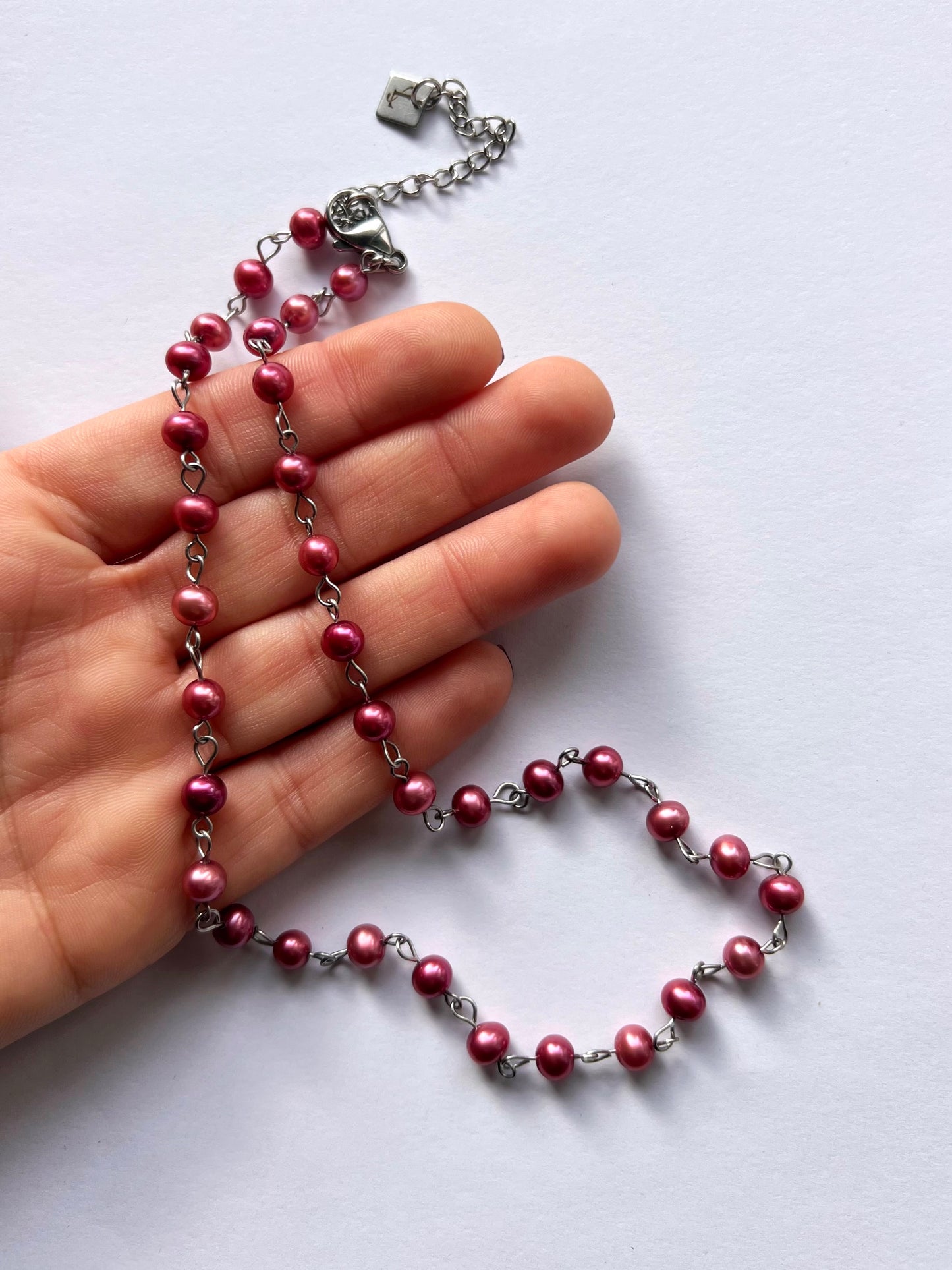 Collier Sirène rose cerise