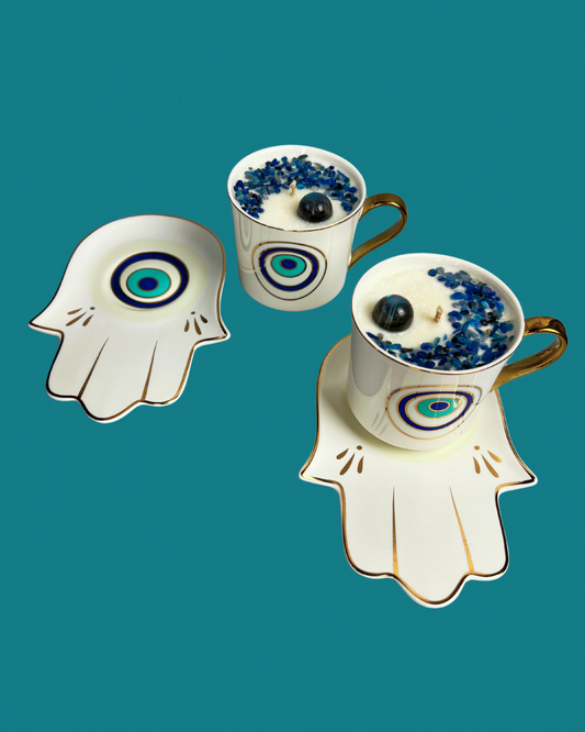 Bougie Nazar blanche | Pomme d’amour | Collection Nazar