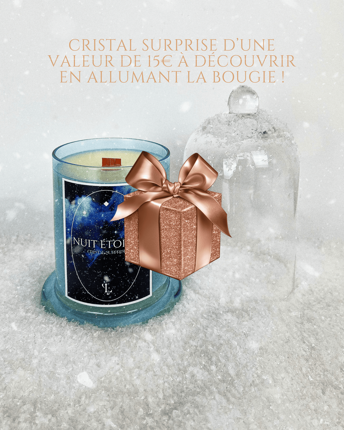 Bougie Nuit étoilée | Cristal surprise | Collection de Noël