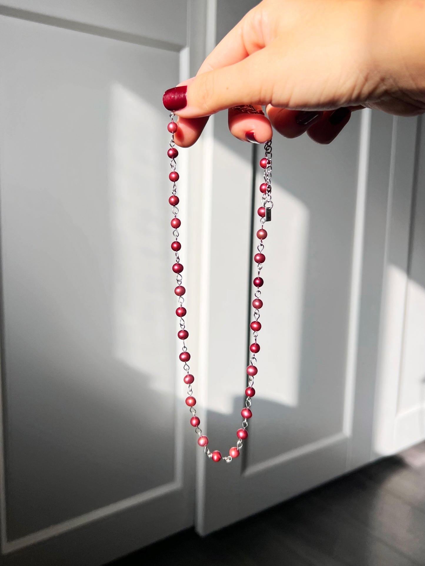 Collier Sirène rose cerise