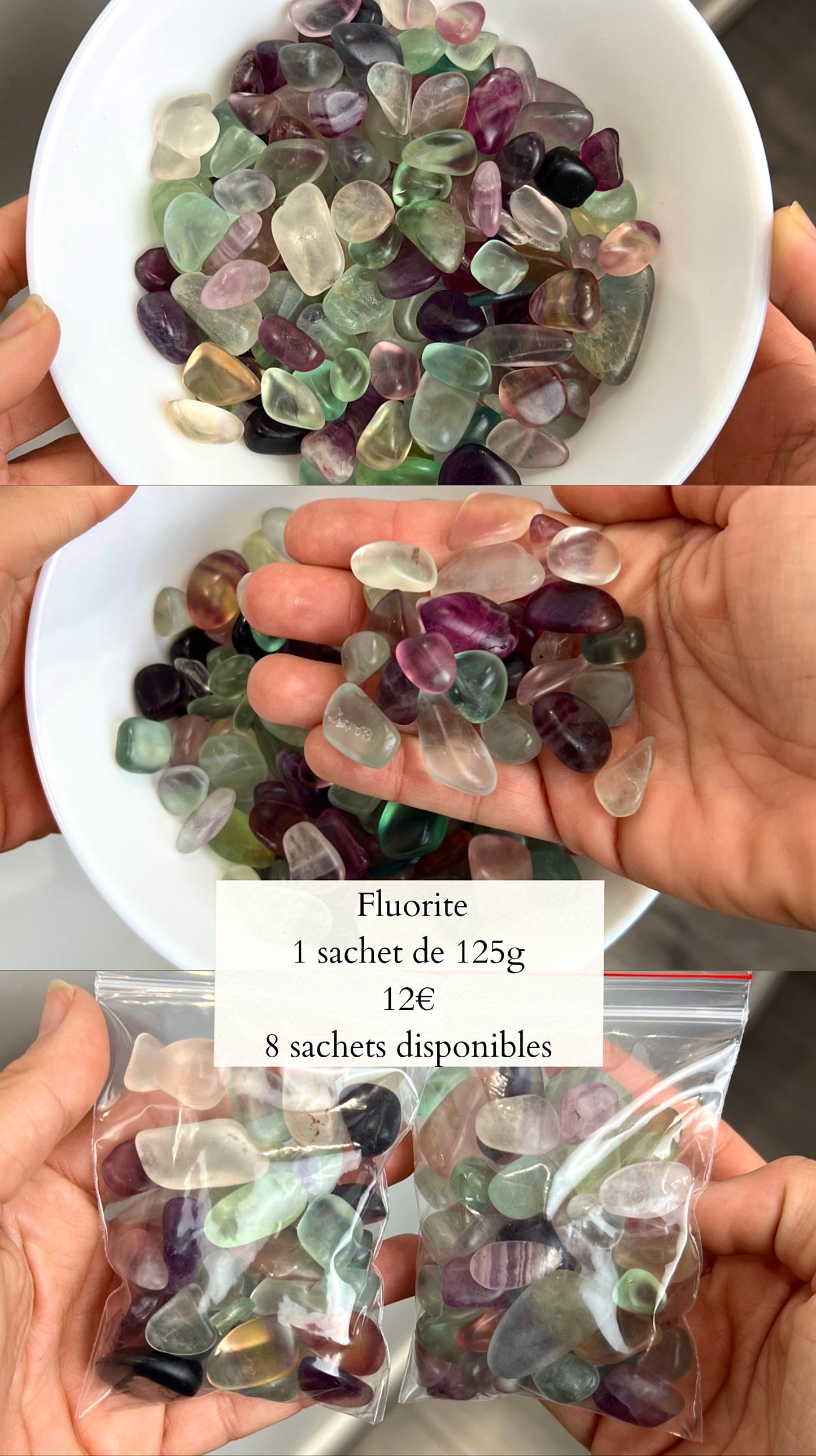 Chips / Pierre roulées de Fluorite multicolore