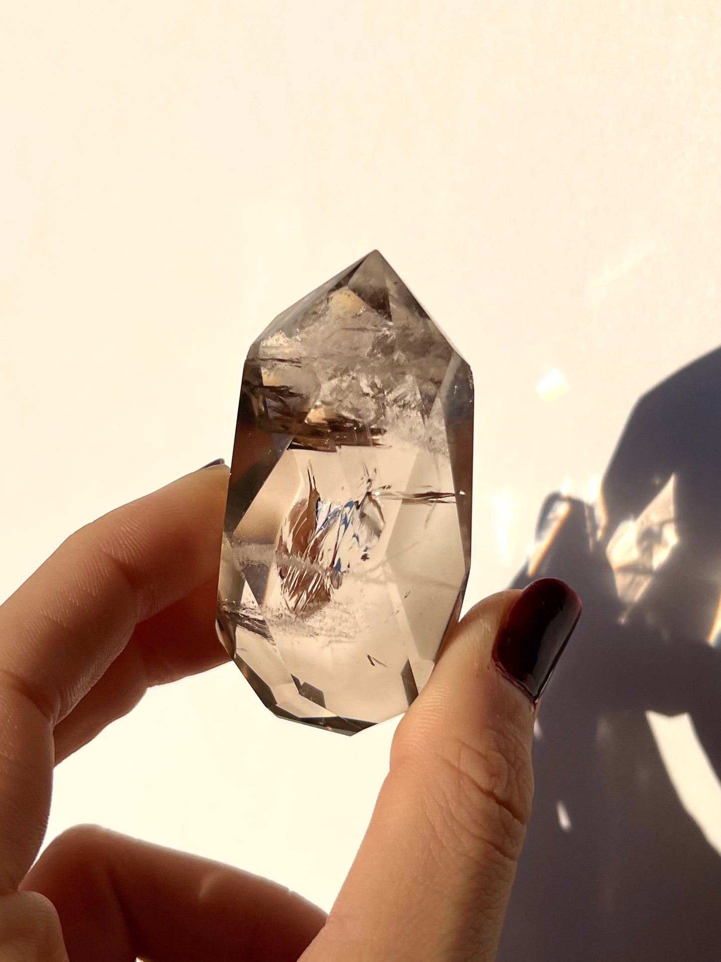 Forme libre facettée Quartz fumé 11