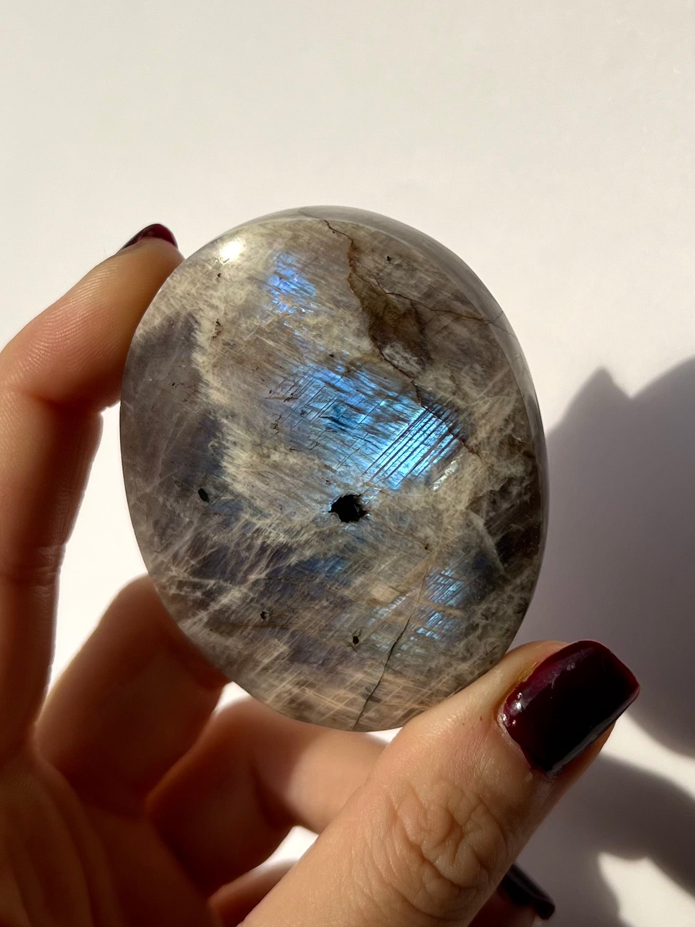 Galet de Pierre de Lune bleutée 12