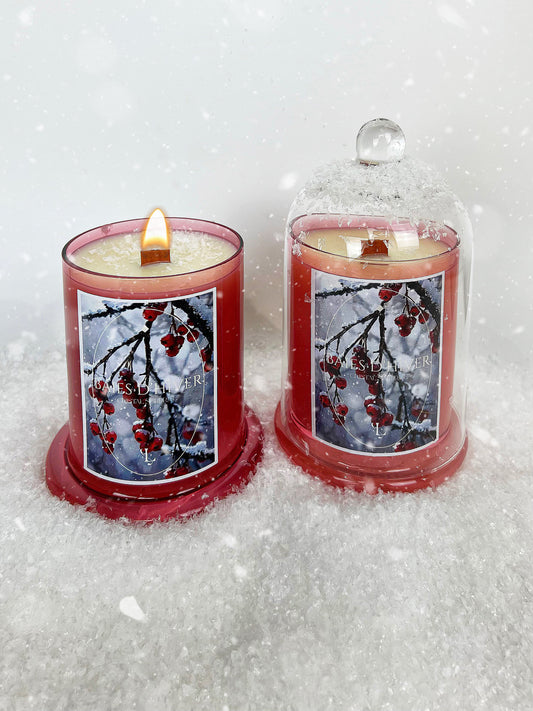 Bougie Baies d'Hiver | Cristal surprise | Collection de Noël
