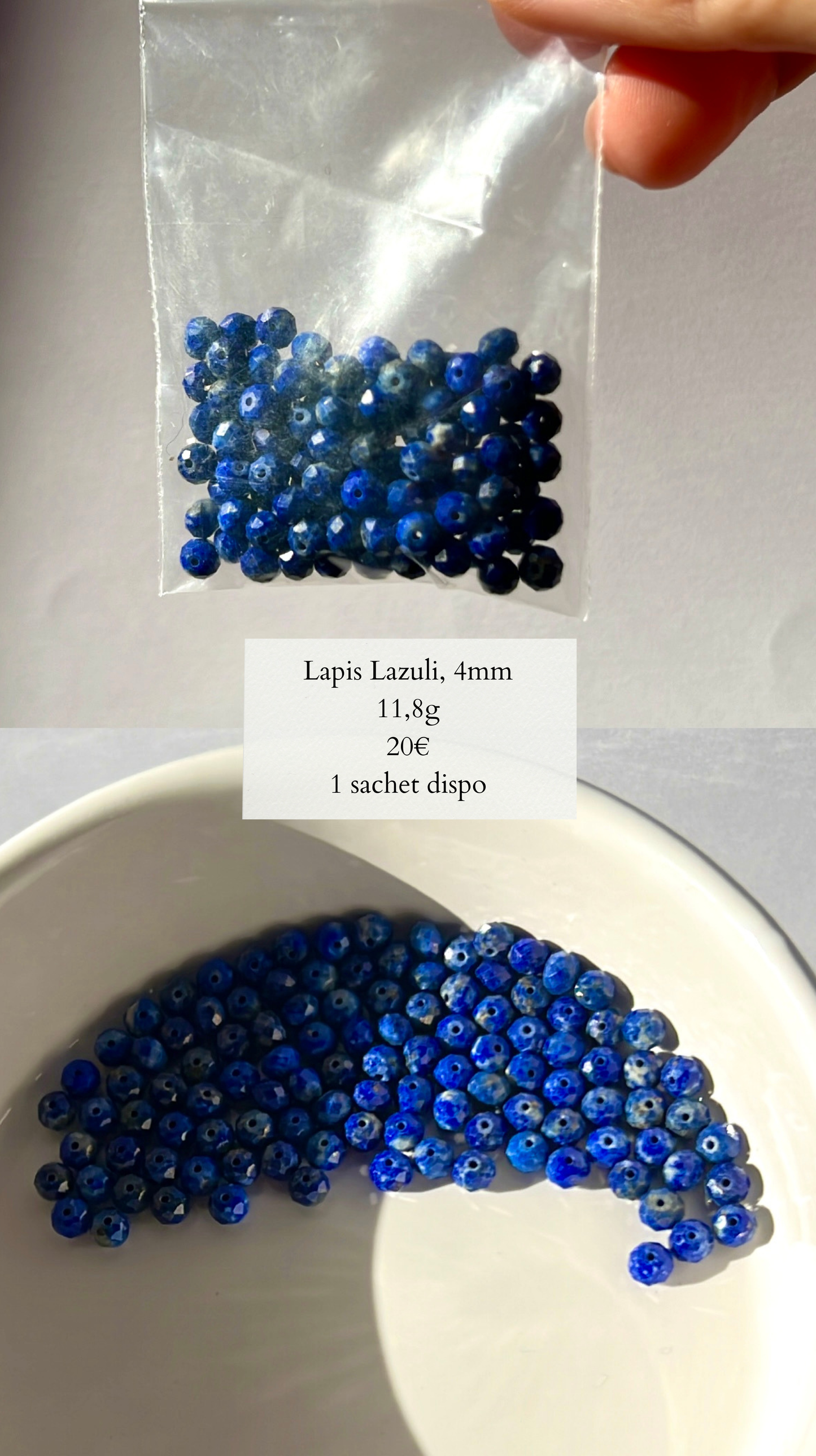 Perles Lapis Lazuli facettées 4mm