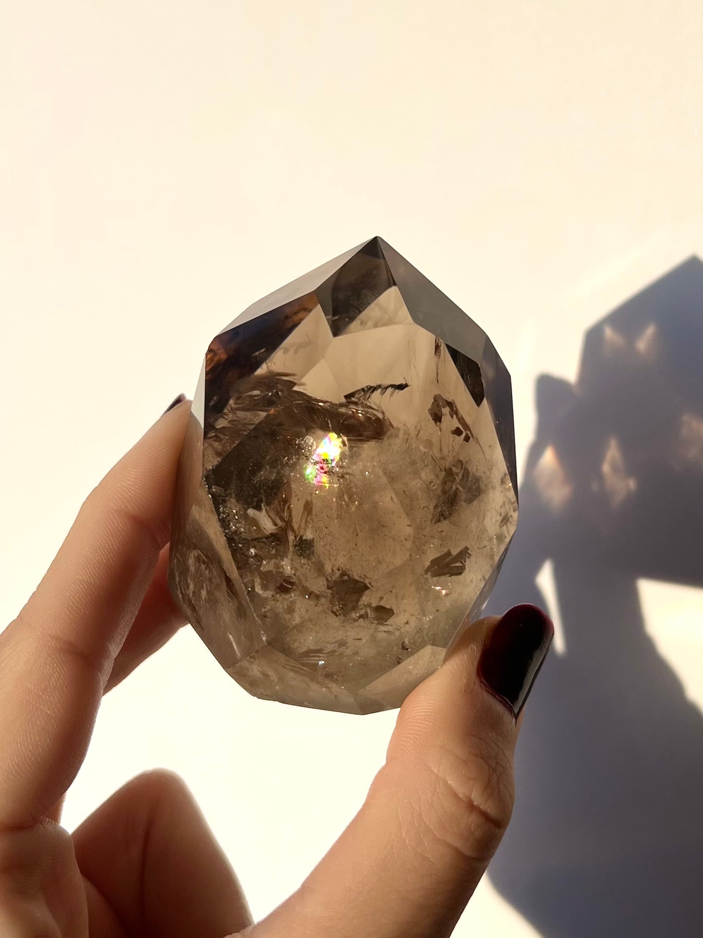 Forme libre facettée Quartz fumé 3