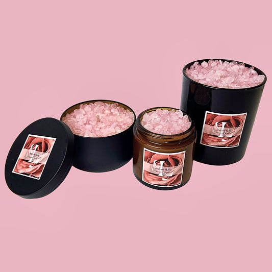 Bougie N°16 Bois de rose | Quartz rose