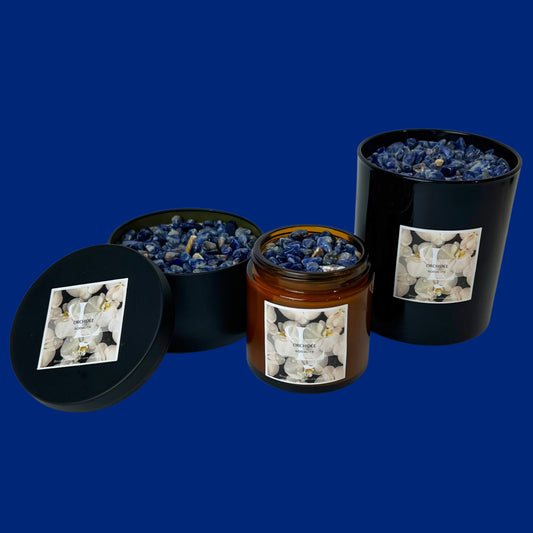 Bougie N°09 Orchidée / Sodalite