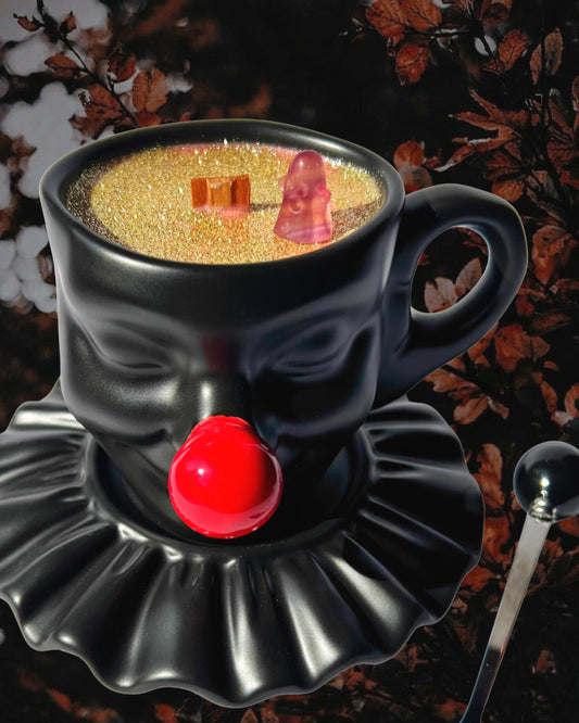 Bougie Clown noir | Cookie au chocolat | Collection Halloween